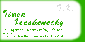 timea kecskemethy business card